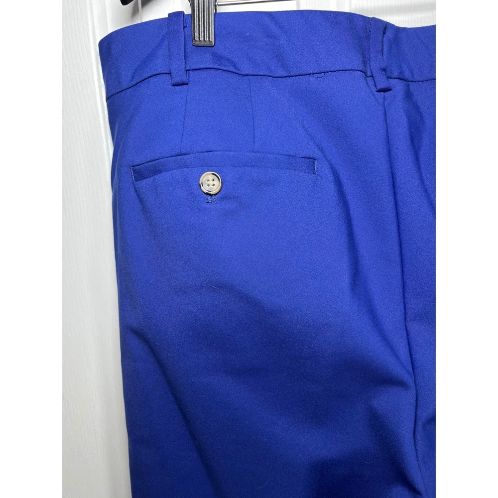 Eloquii Tapered Trouser Womens 18R Royal Blue Cotton‎ Blend Stretch Pocket Chic